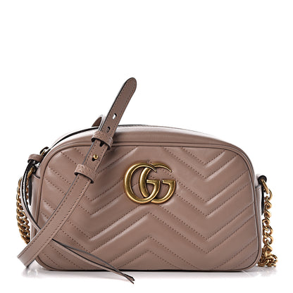 Gucci Calfskin Matelasse Small GG Marmont Chain Shoulder Bag Porcelain Rose 1 of 11