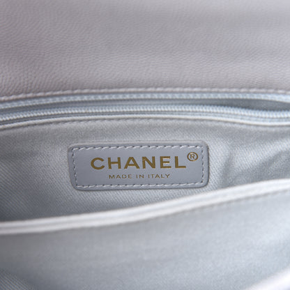 Chanel Caviar Quilted Mini Coco Handle Flap Light Grey 6 of 12