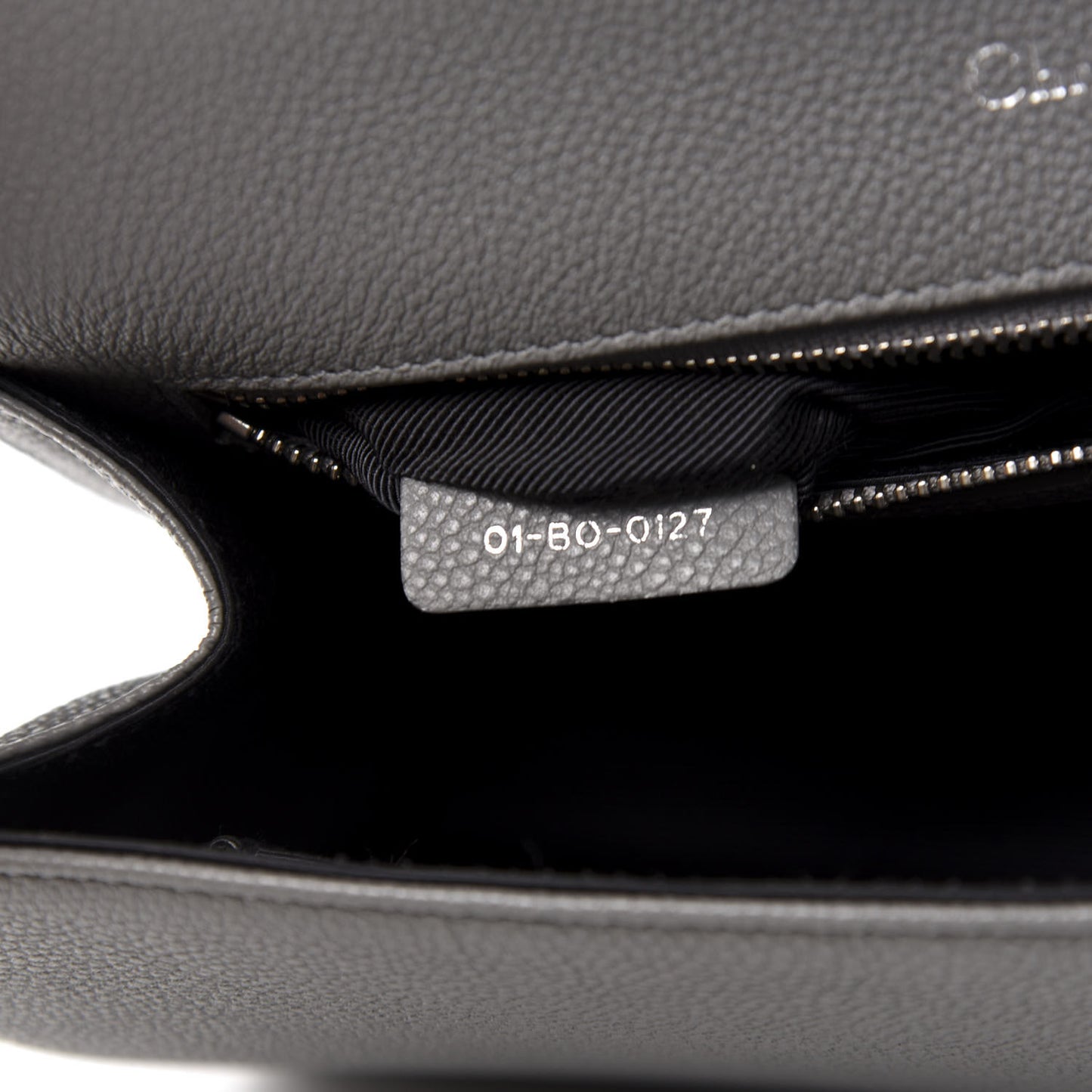 Grained Calfskin Medium Diorama Flap Bag Gris
