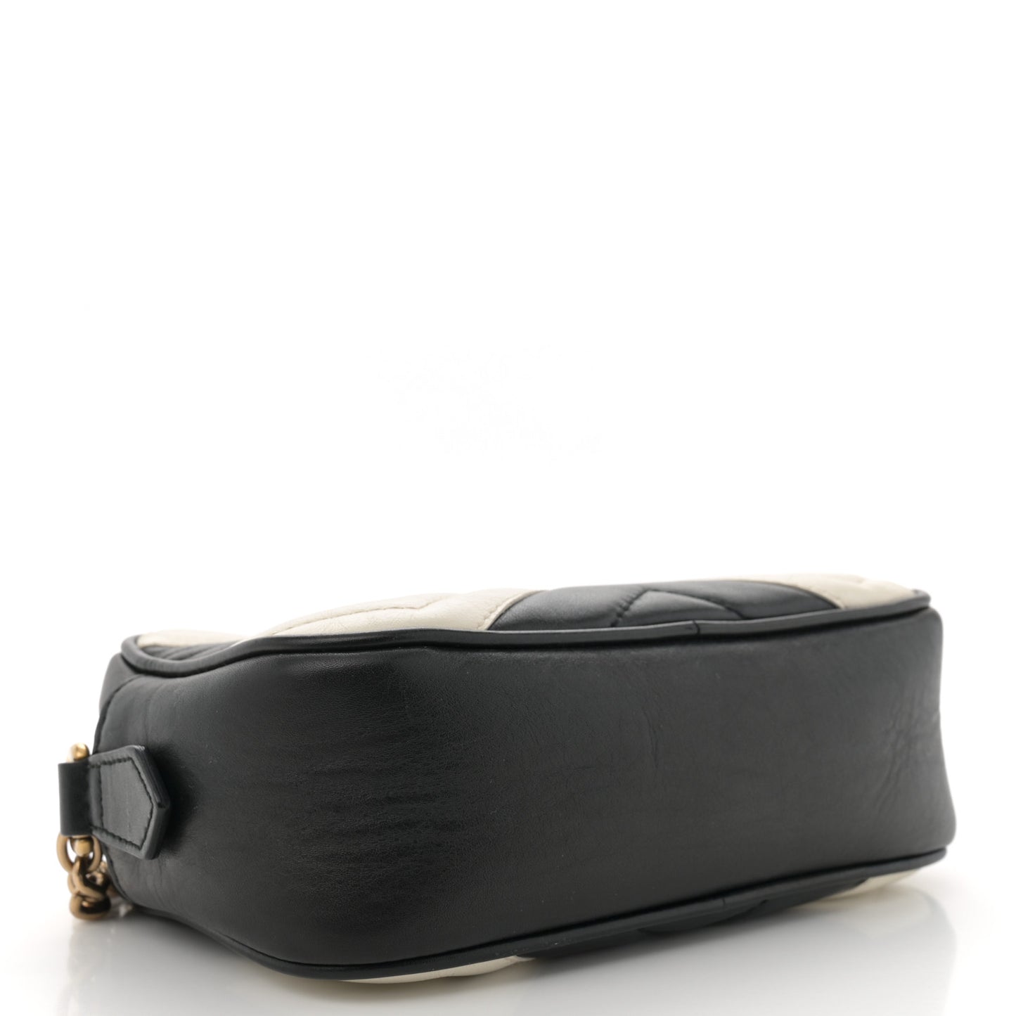 Calfskin Matelasse Mini GG Marmont Chain Shoulder Bag Black White