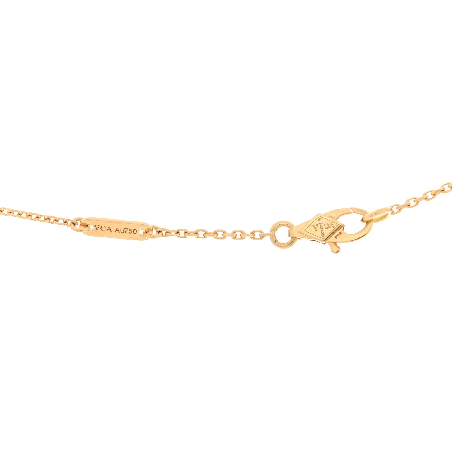 Van Cleef & Arpels 18K Yellow Gold Mother of Pearl Sweet Alhambra Pendant Necklace 4 of 5