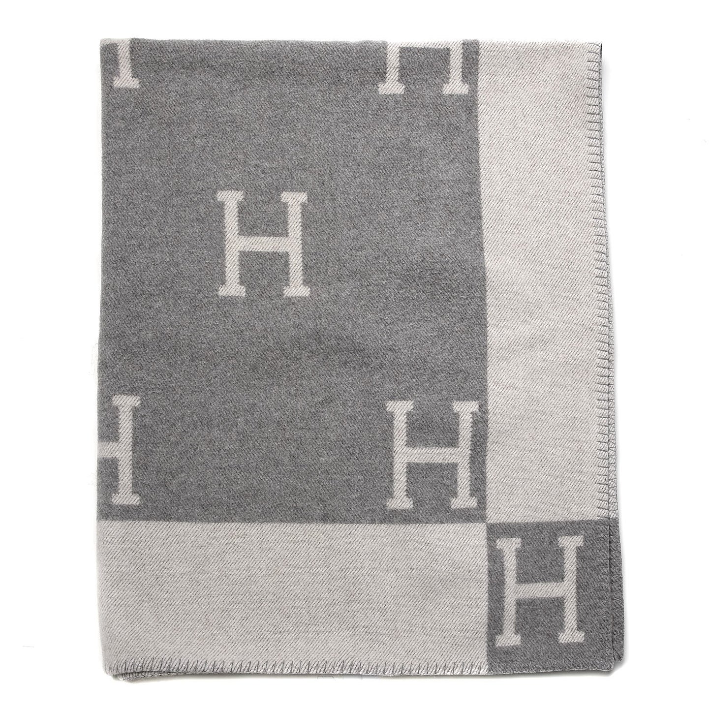 Wool Cashmere New Classic Avalon Blanket Ecru Gris Clair