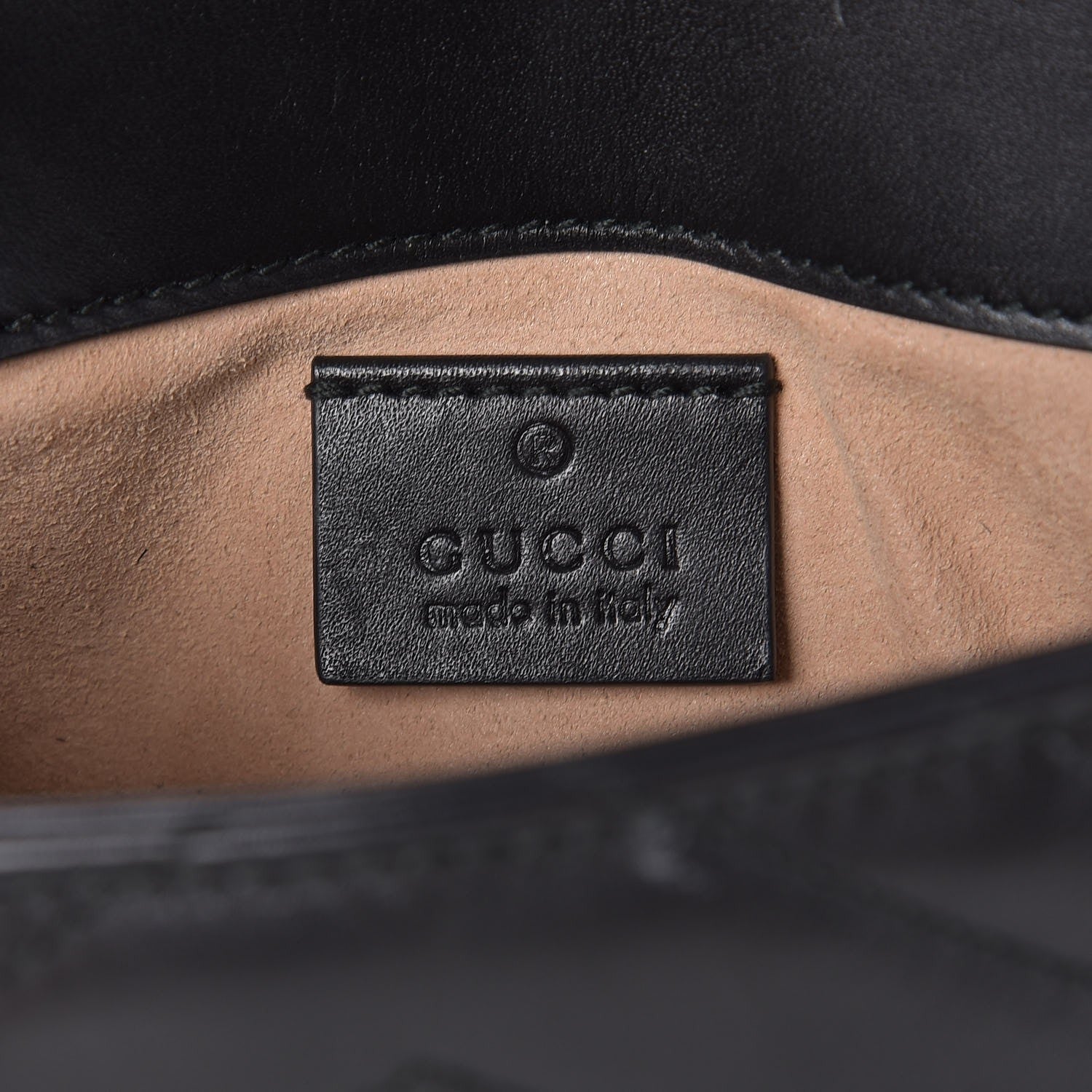 Gucci Calfskin Matelasse Super Mini GG Marmont Shoulder Bag Black 6 of 9