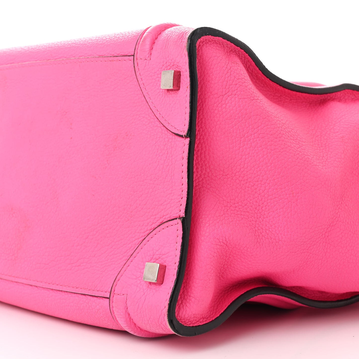 Drummed Calfskin Mini Luggage Fluo Pink