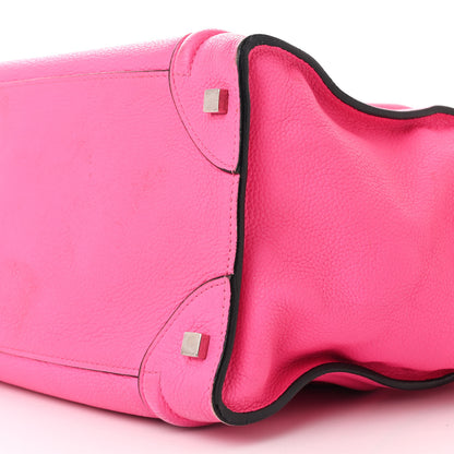 Celine Drummed Calfskin Mini Luggage Fluo Pink 10 of 13