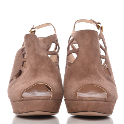 Prada Suede Platform Pumps 40.5 Dark Rose 2 of 10