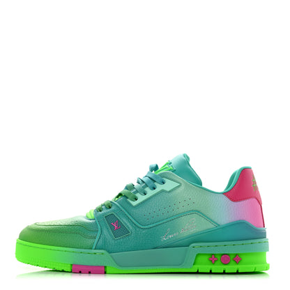Louis Vuitton Calfskin Mens LV Trainer Sneakers 8.5 Green Ombre 1 of 8