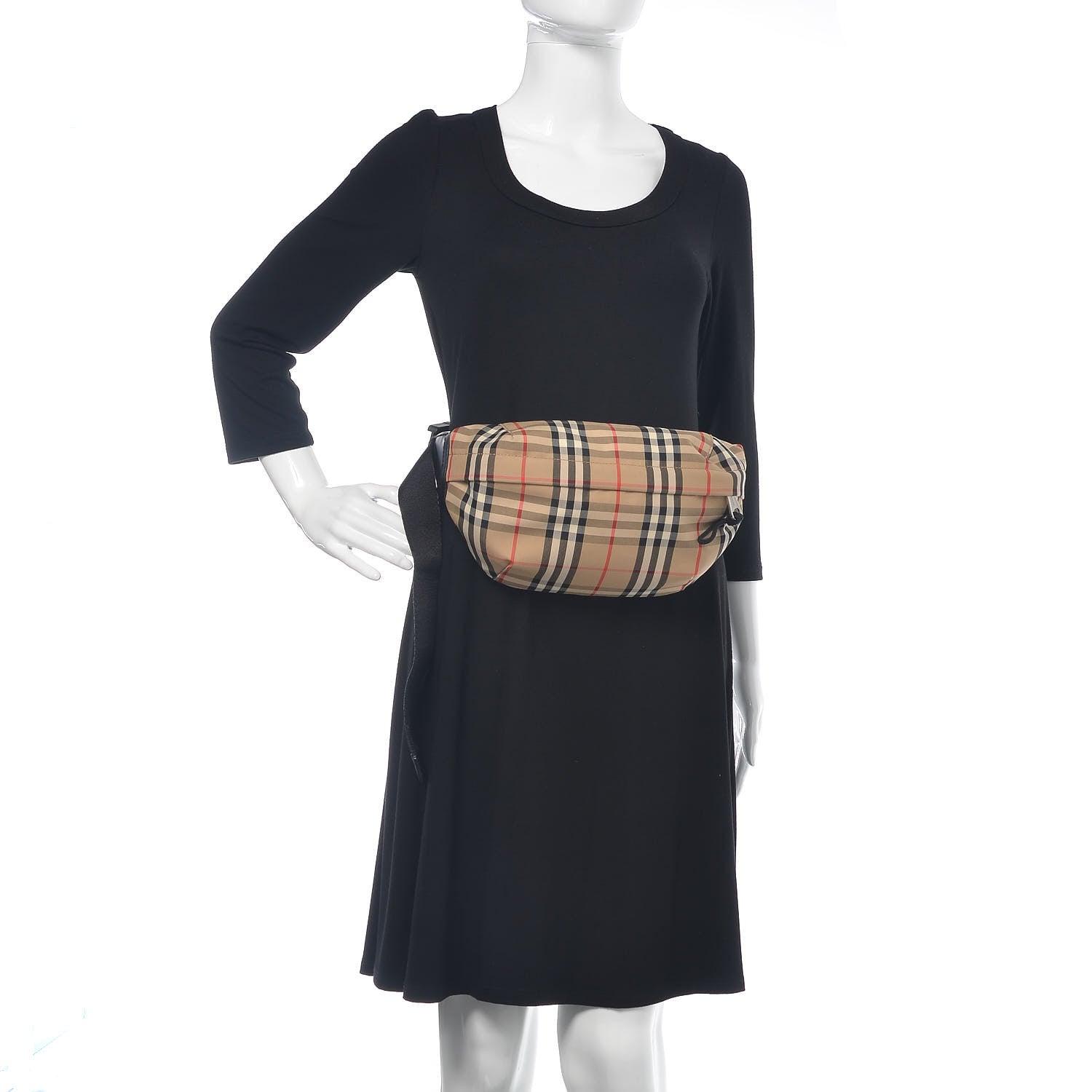 Burberry Nylon Vintage Check Medium Sonny Bum Bag Archive Beige Black 2 of 9