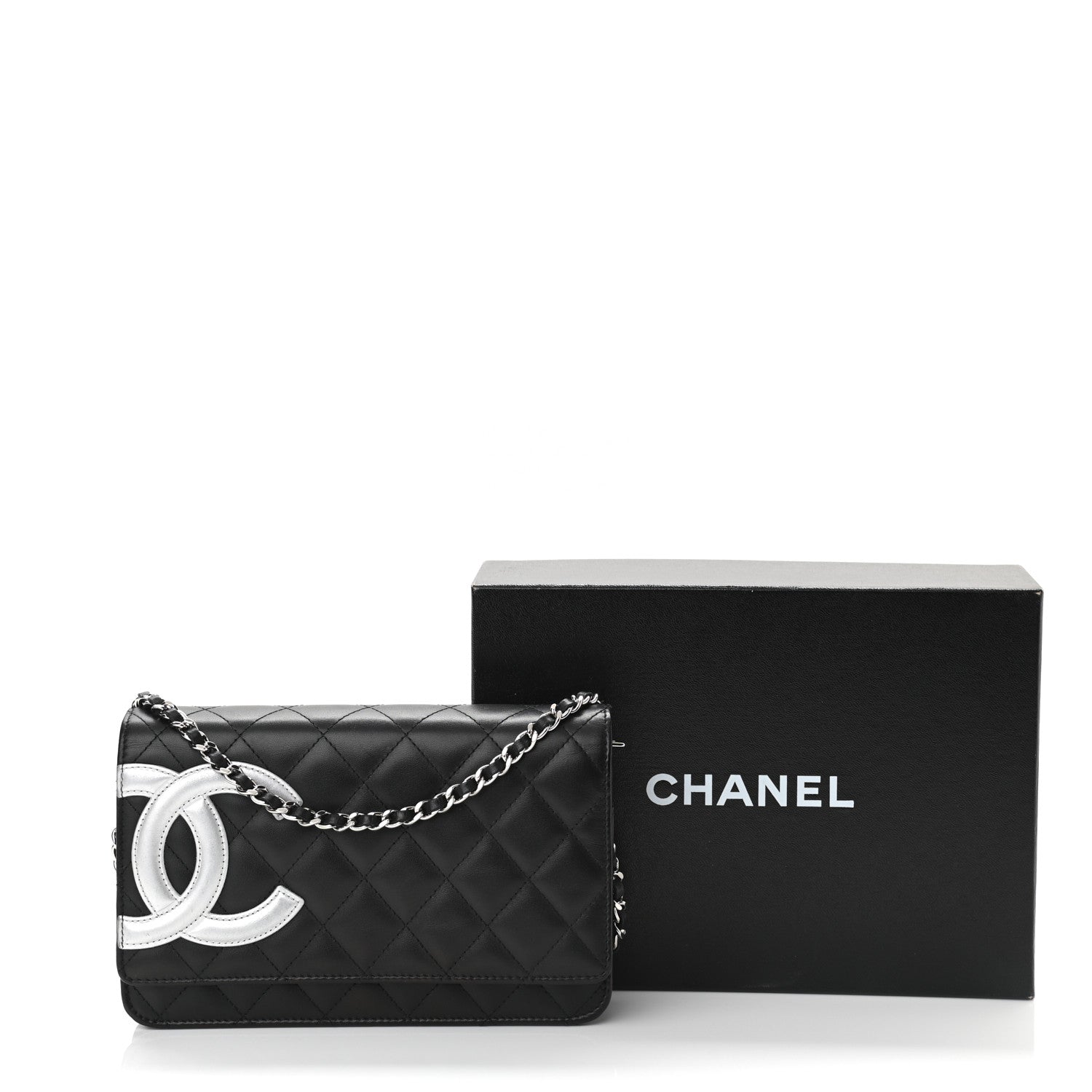 Chanel Calfskin Quilted Cambon Wallet On Chain WOC Black 12 of 12