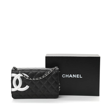Chanel Calfskin Quilted Cambon Wallet On Chain WOC Black 12 of 12