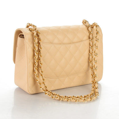 Chanel Caviar Quilted Jumbo Double Flap Beige Clair 3 of 7