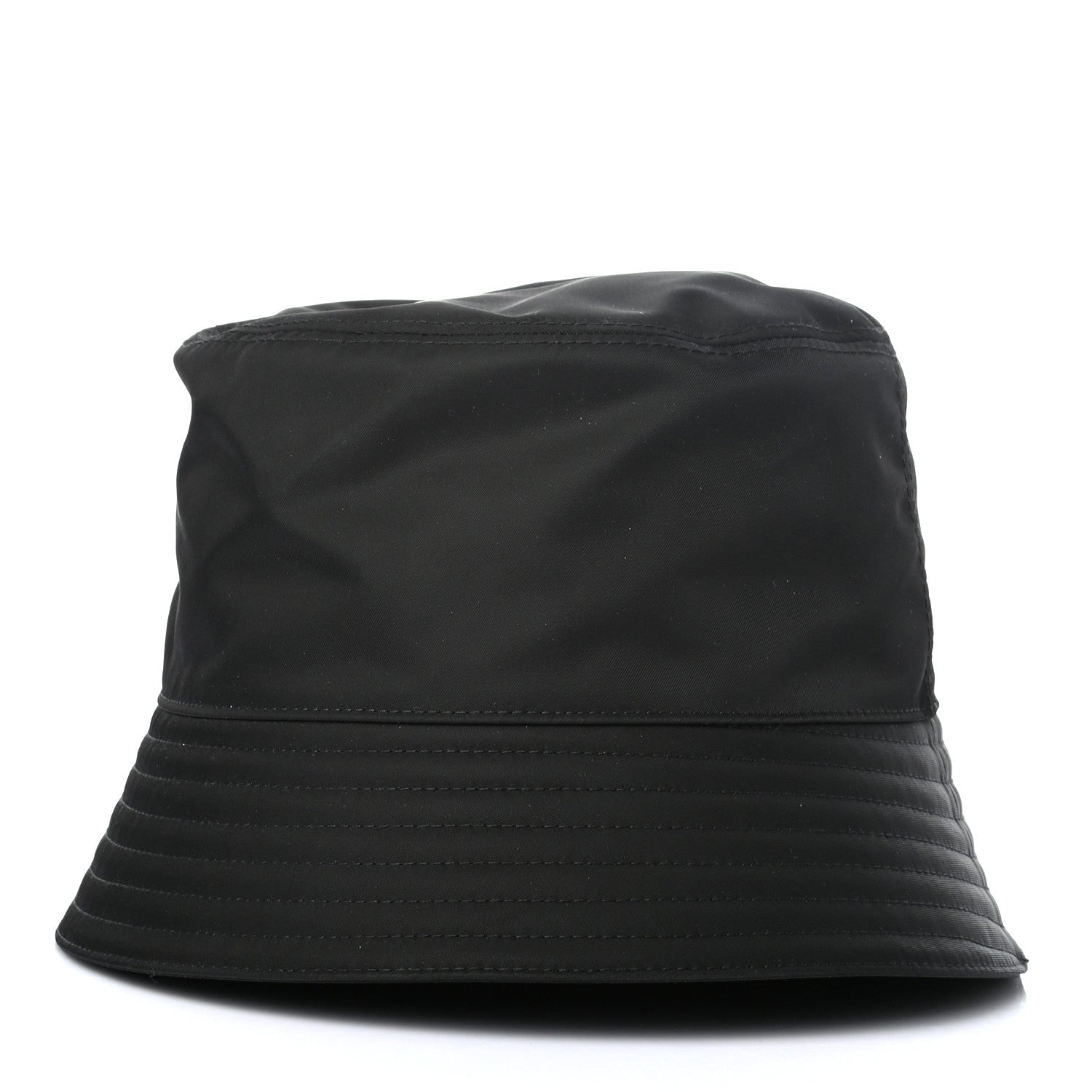 Prada Re-Nylon Metal Triangle Logo Mens Bucket Hat M Black 5 of 7