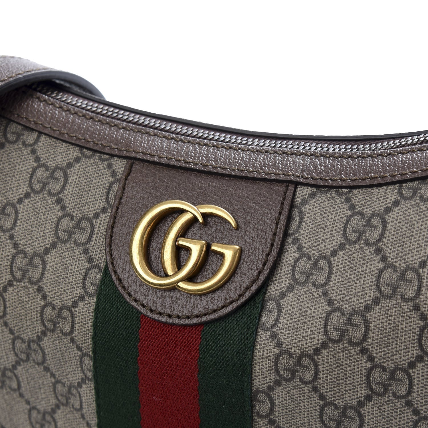 Gucci GG Supreme Monogram Web Small Ophidia Half Moon Hobo Brown 10 of 10
