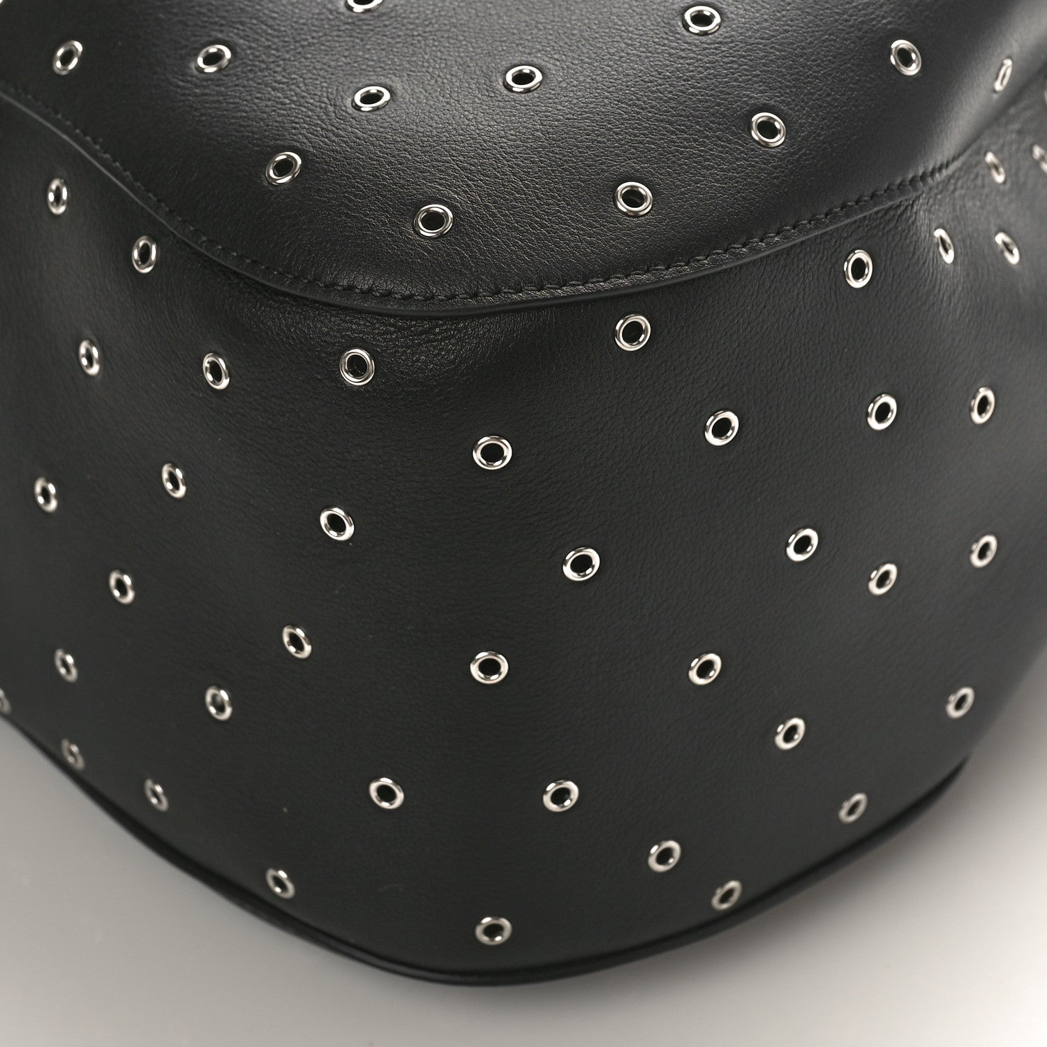 Alaia Calfskin Grommet Rose-Marie 28 Bag Black 7 of 8