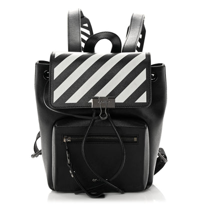 Off-White Saffiano Diag Backpack Black White 1 of 11