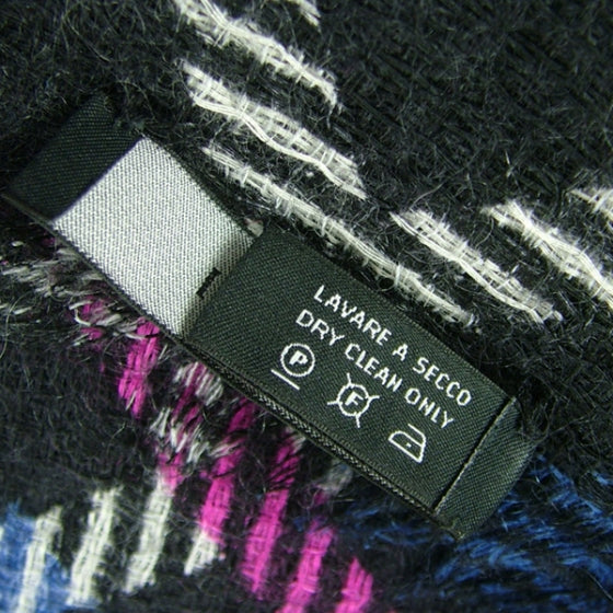 Wool Diamond Pattern Scarf Blue/Black