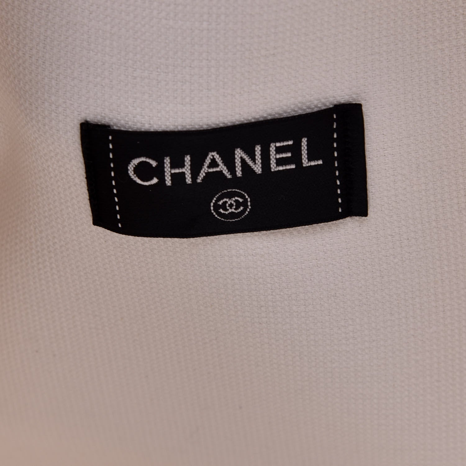 Chanel Terry Cotton CC Beach Tote Towel Set Beige White 6 of 9