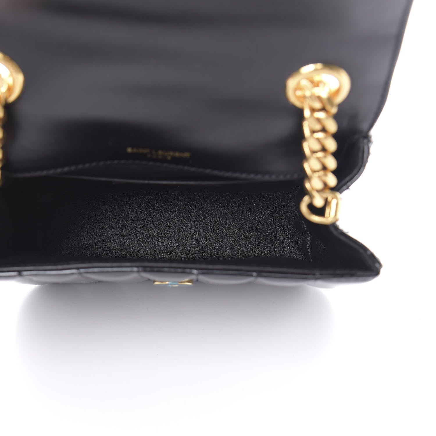 Saint Laurent Patent Calfskin Matelasse Monogram Small Vicky Chain Bag Black 5 of 11