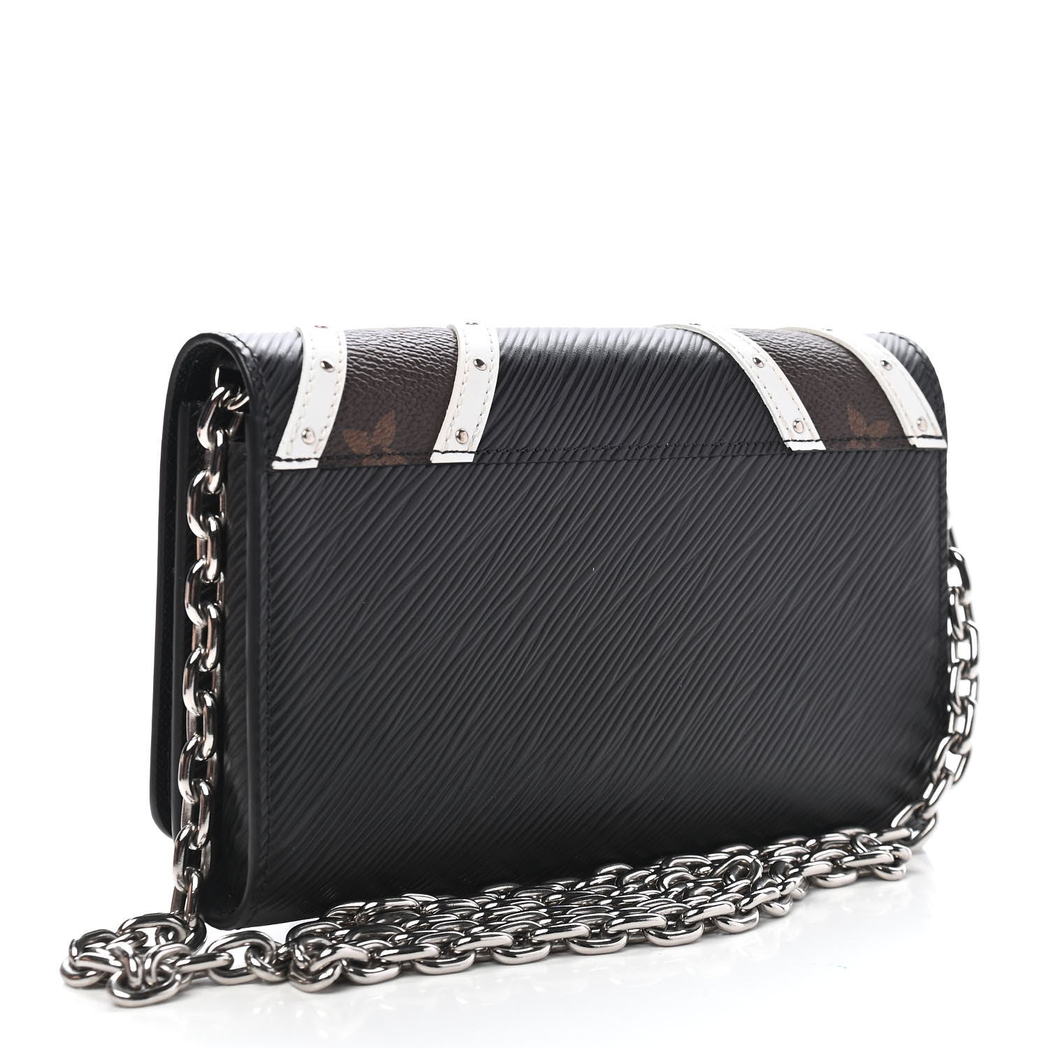 Louis Vuitton Epi Monogram Studded Twist Chain Wallet Black Black 2 of 7
