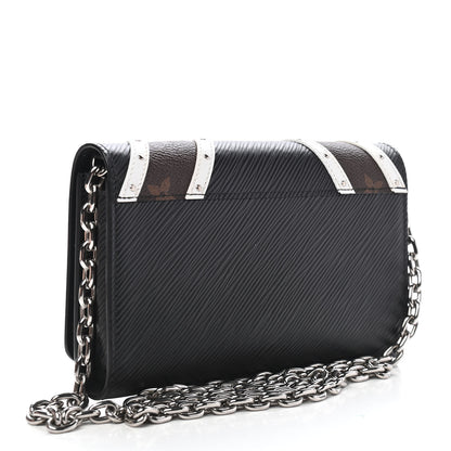 Louis Vuitton Epi Monogram Studded Twist Chain Wallet Black Black 2 of 7