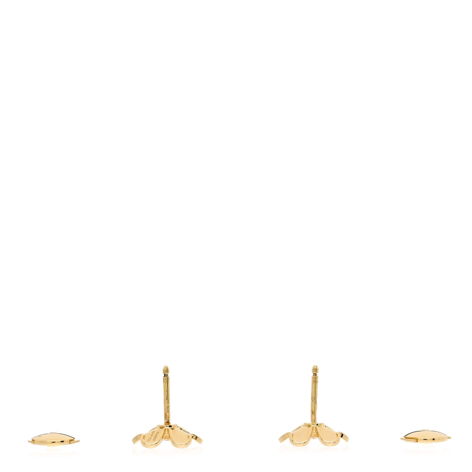 Van Cleef & Arpels 18K Yellow Gold Diamond Mini Frivole Earrings 3 of 5