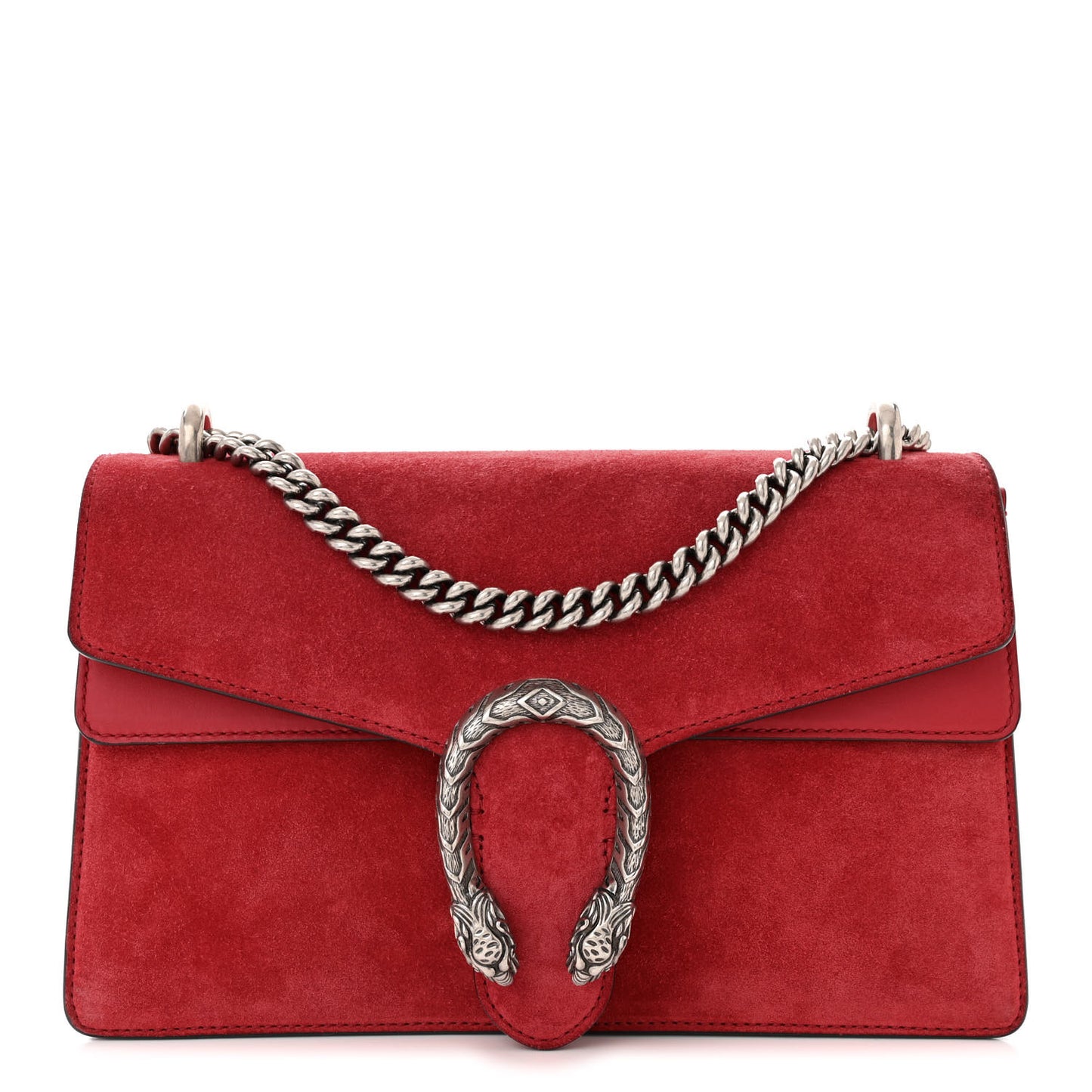 Suede Vitello Velvet Small Dionysus Shoulder Bag Vulcanic Red