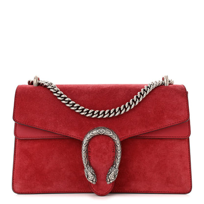 Gucci Suede Vitello Velvet Small Dionysus Shoulder Bag Vulcanic Red 1 of 10