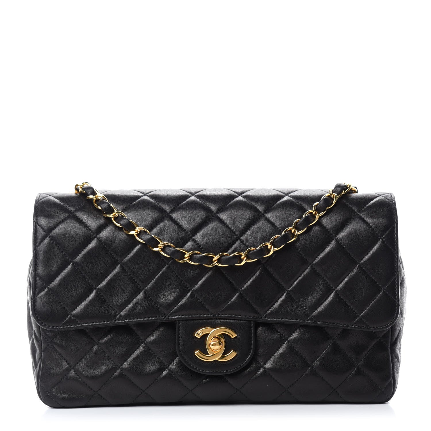 Chanel Lambskin Quilted Medium Single Flap Black 1 of 12