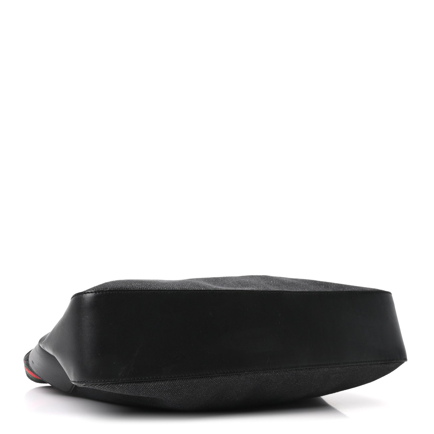 Denim Calfskin Web Tote Black