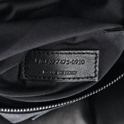 Saint Laurent Lambskin Quilted Medium Loulou Puffer Monogram Chain Satchel Black 6 of 8