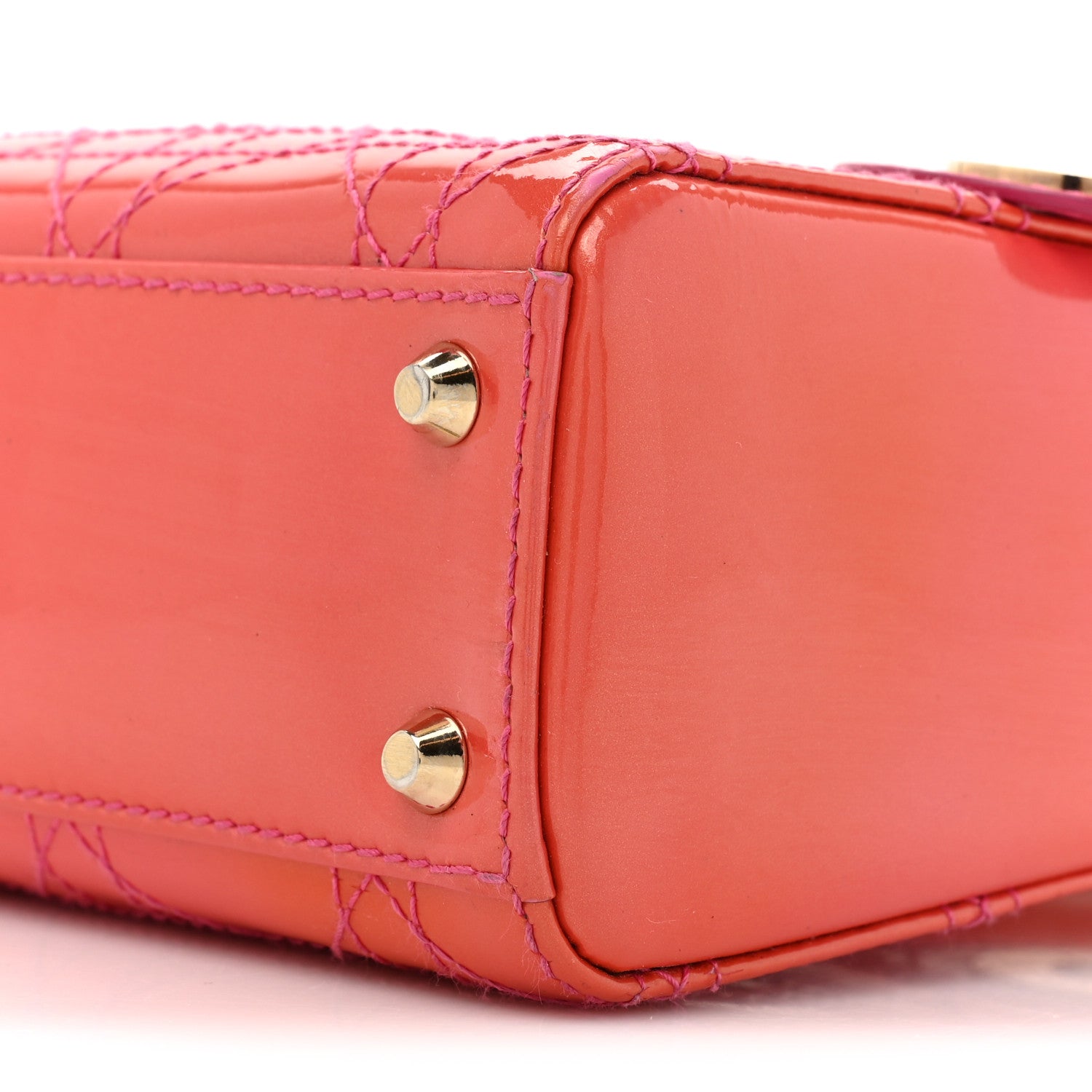 Christian Dior Patent Cannage Mini Lady Dior Pink 7 of 8