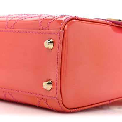 Christian Dior Patent Cannage Mini Lady Dior Pink 7 of 8