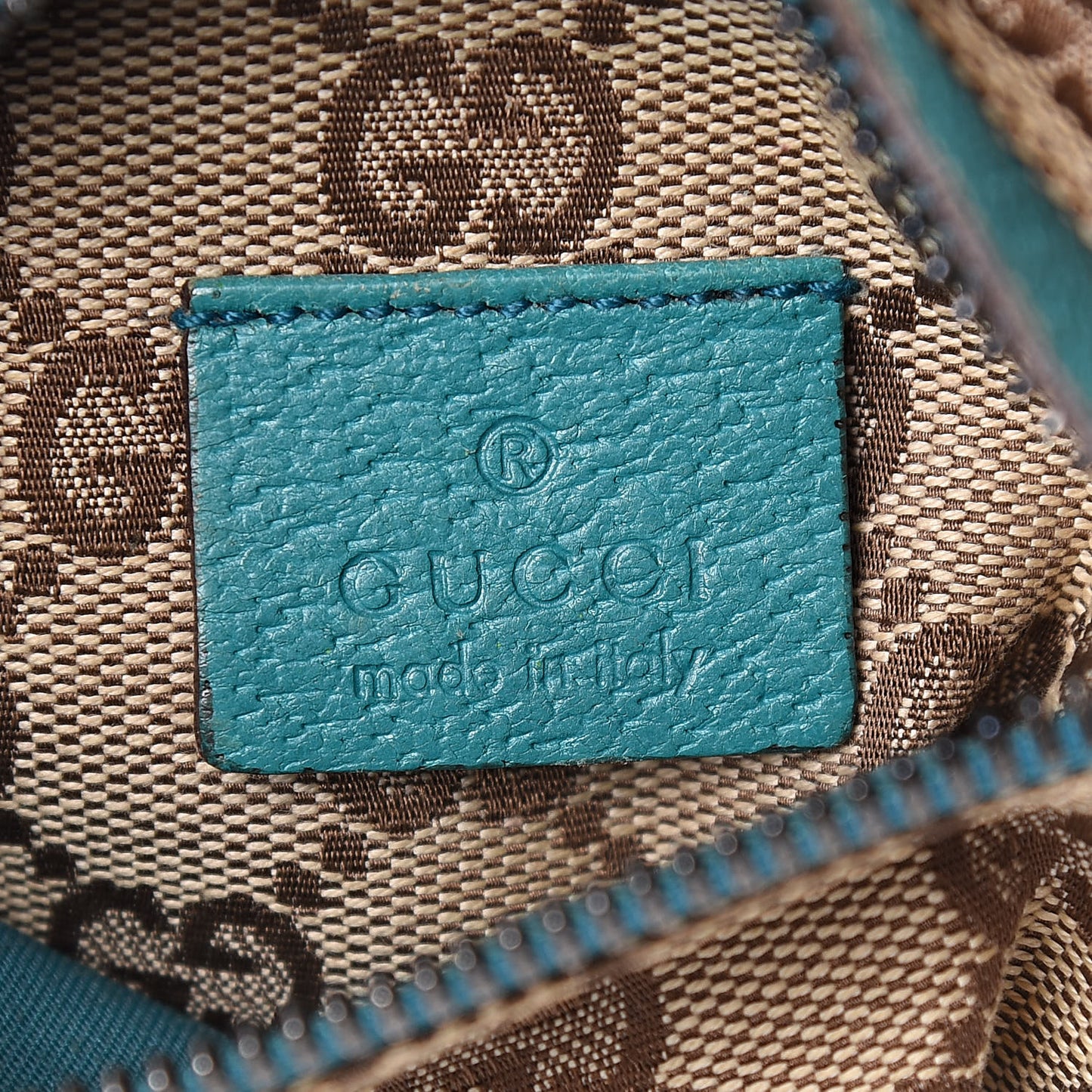 GG Monogram Web Double Pocket Belt Bag Turquoise