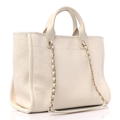 Chanel Mixed Fibers Small Deauville Tote White 4 of 10