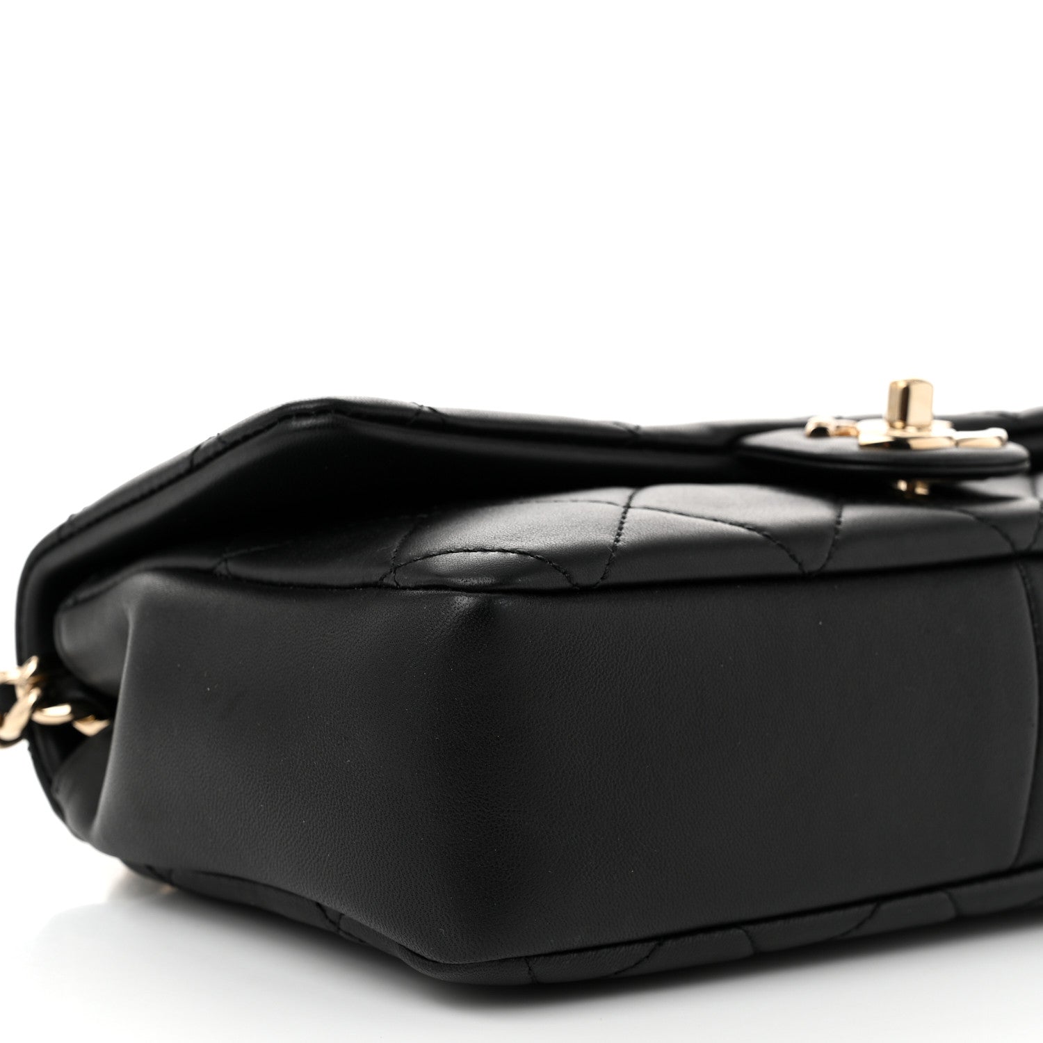 Chanel Lambskin Quilted Resin Bi-Color Chain Flap Bag Black 9 of 11