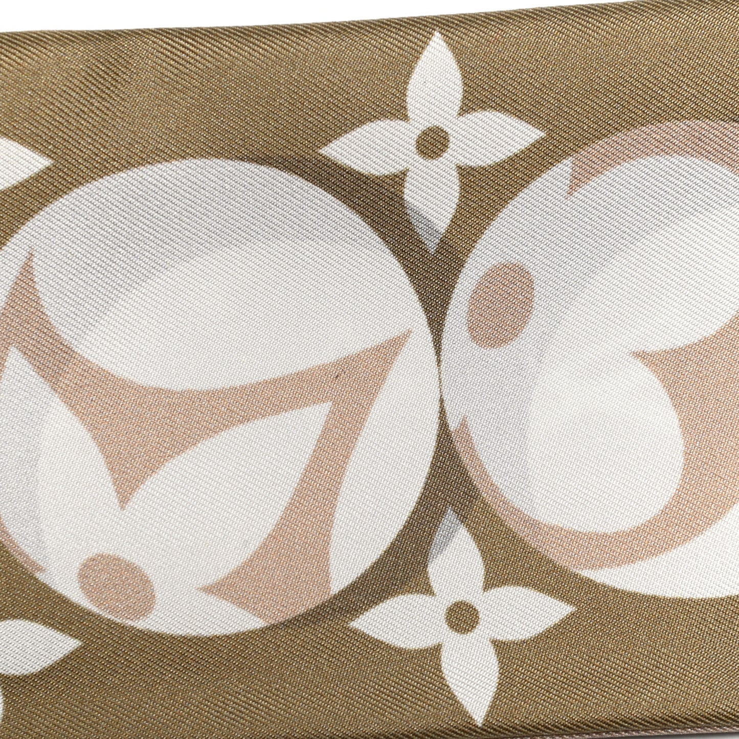 Silk Monogram Marbles Classic Bandeau Kaki Beige White