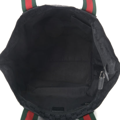 Gucci GG Monogram Large Web Handle Bucket Tote Black 6 of 11