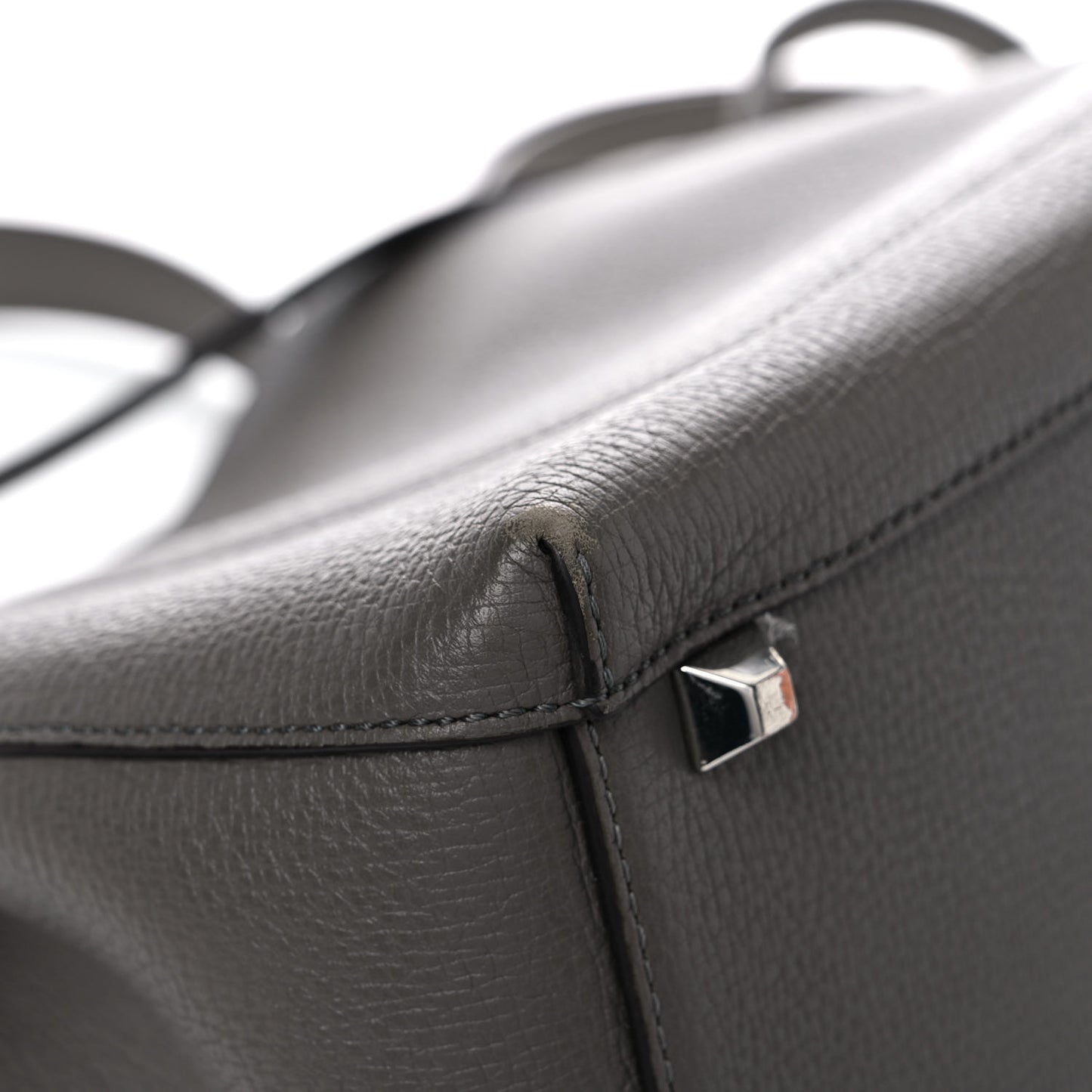 Grained Calfskin Sarah Medium Visetos Hobo Grey