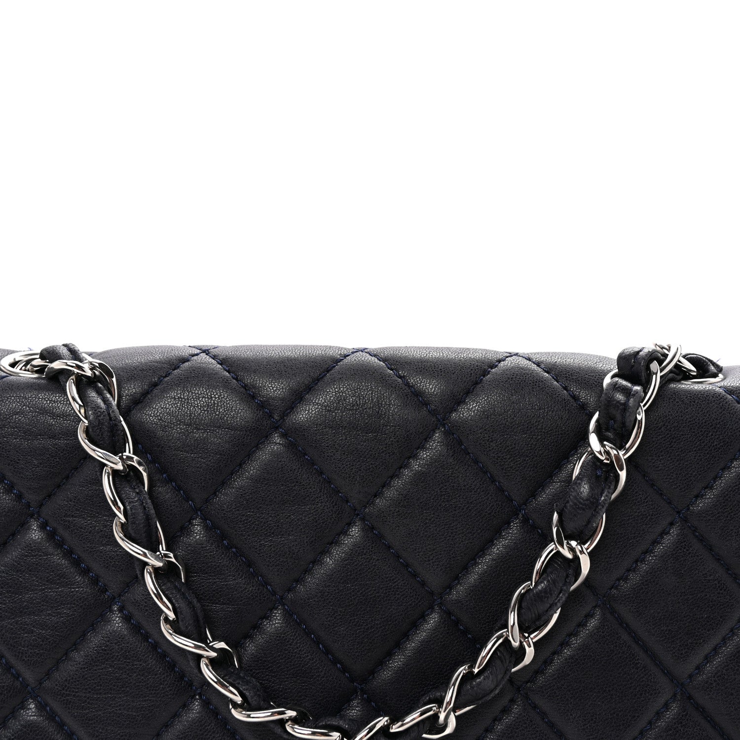 Chanel Lambskin Quilted Jumbo Single Flap Navy 8 of 10