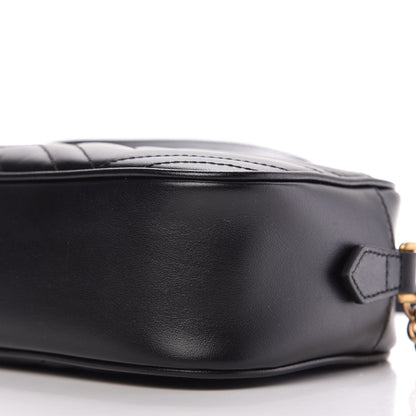Gucci Calfskin Matelasse Small GG Marmont Chain Shoulder Bag Black 7 of 10