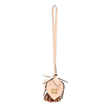 Miu Miu Calfskin Trick Bag Charm Powder Beige Cognac 1 of 3