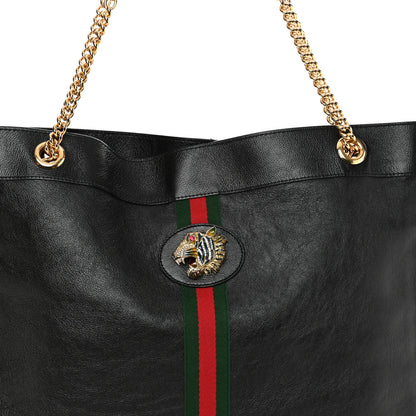 Gucci Calfskin Large Rajah Chain Tote Black 11 of 13