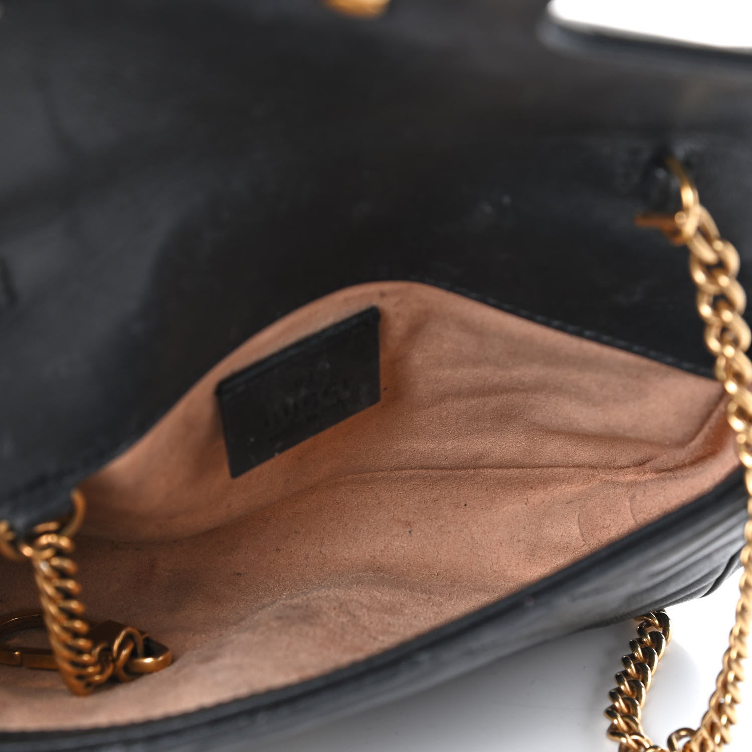 Gucci Calfskin Matelasse Super Mini GG Marmont Shoulder Bag Black 5 of 11
