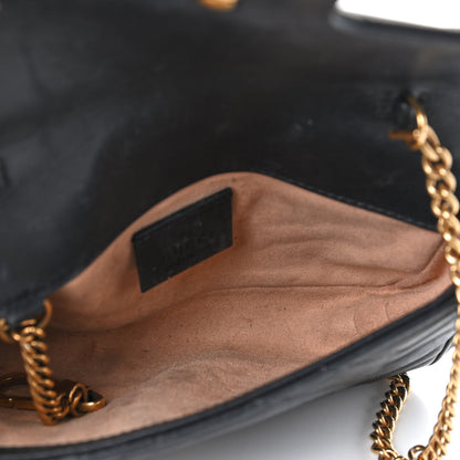 Gucci Calfskin Matelasse Super Mini GG Marmont Shoulder Bag Black 5 of 11