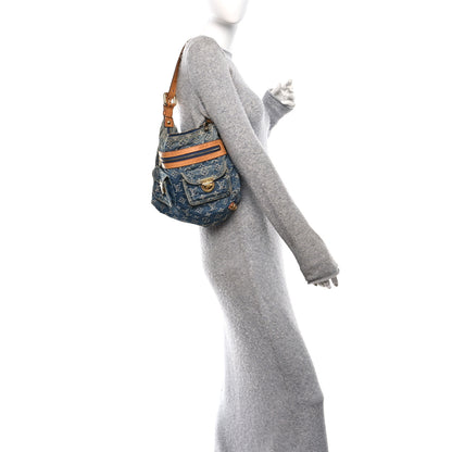 Louis Vuitton Monogram Denim Baggy PM Blue 2 of 12