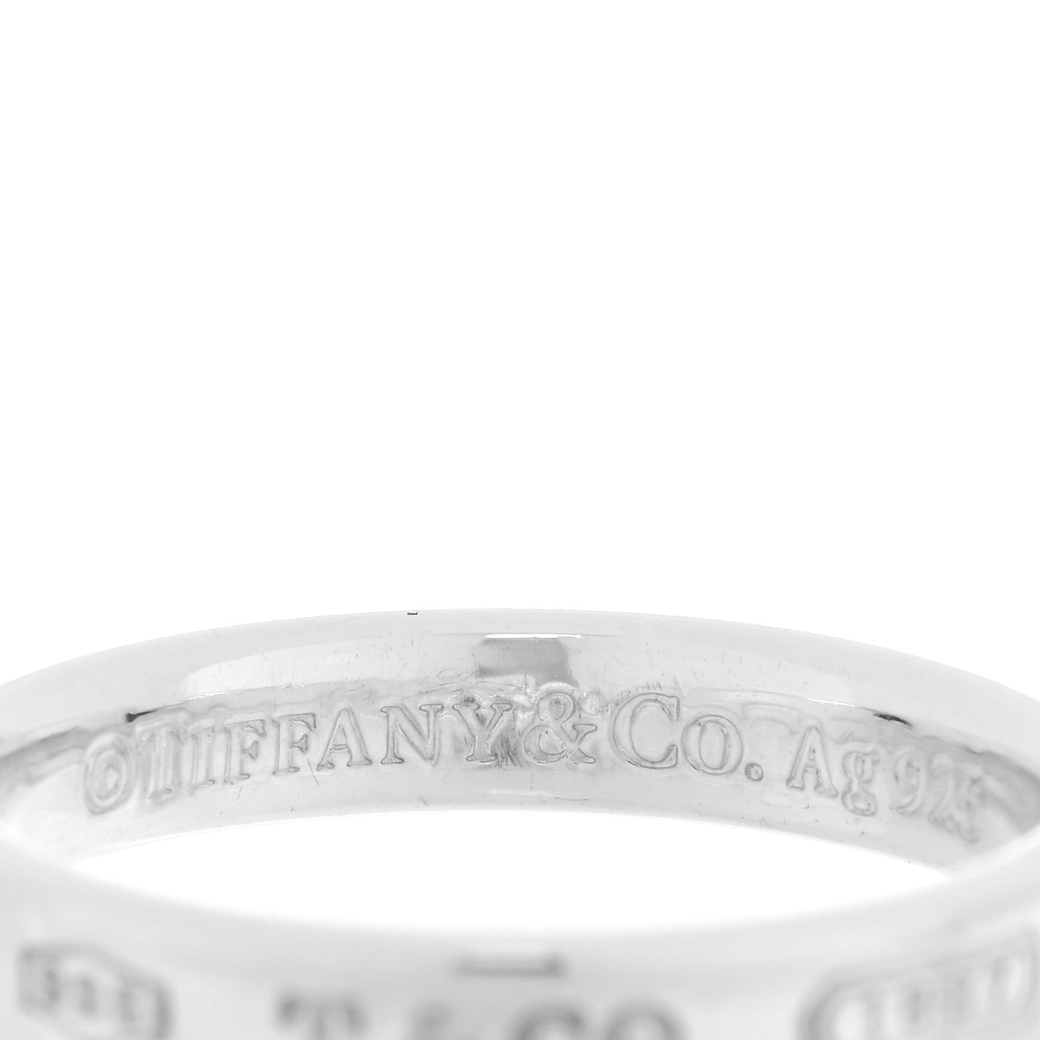 Tiffany Sterling Silver Narrow 1837 Band Ring 60 9.25 4 of 5