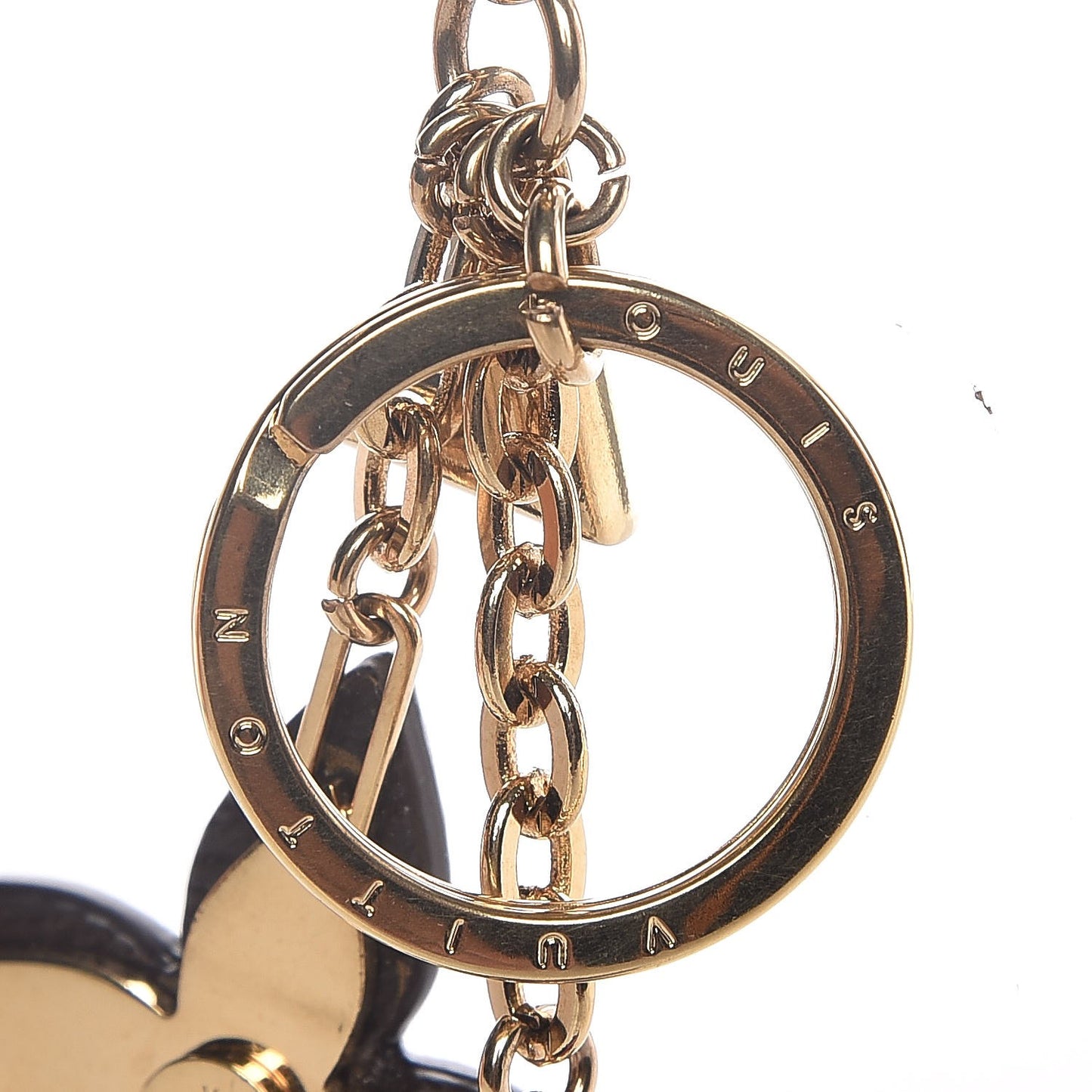 Monogram Blooming Flowers Bag Charm Key Holder Brown