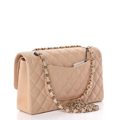 Chanel Iridescent Caviar Quilted Medium Double Flap Beige 3 of 10