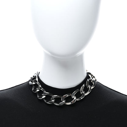 Chanel Chain Link CC Choker Necklace Silver 2 of 5
