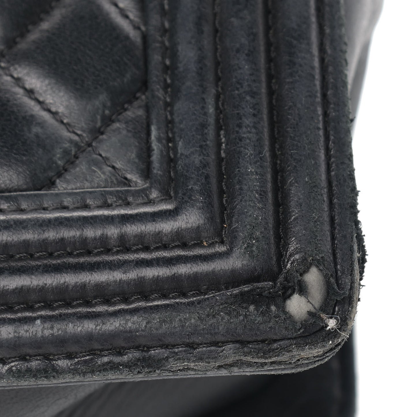 Lambskin Quilted Large Boy Flap Black
